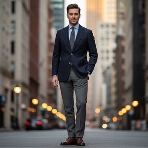 Premium Men Black Blazer - Made in Canada - Silver Crest Buttons